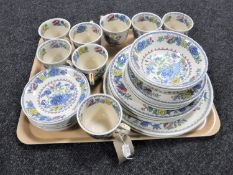 A tray of thirty-two pieces of Mason's Regency tea and dinner china