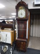 A Victorian mahogany long cased clock with painted dial CONDITION REPORT: With two