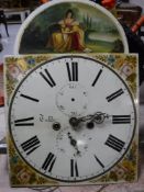 A George III longcase clock movement with hand painted dial CONDITION REPORT: No