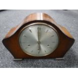 An oak cased Smiths mantel clock