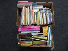 Three boxes of children's books, atlases, Heron books,