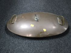 A 19th century oval copper flask