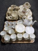 Two trays containing continental tea china