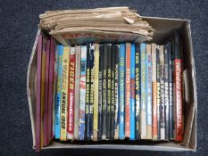 A box containing 1960's and later annuals including The Dandy, Topper etc,