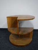 An Art Deco walnut veneered book table CONDITION REPORT: Top with some typical
