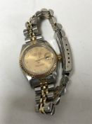 A lady's stainless steel and 18ct gold Rolex Oyster Perpetual Datejust automatic calendar