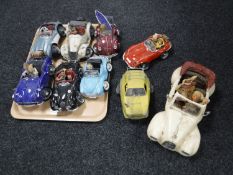 Eight model car caricature models