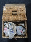 Two picnic hampers containing sewing items