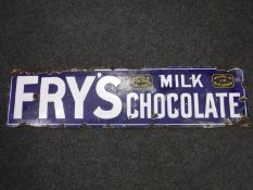 An early 20th century enamelled Fry's Milk Chocolate advertising sign CONDITION REPORT: