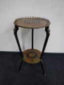 A French inlaid two tier plant table