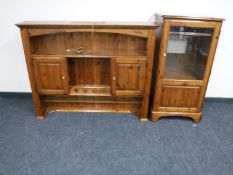 A Ducal Pine audio cabinet and a dresser top (2)