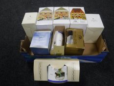 A box of Ringtons china - commemorative caddies, chintz milk jug, sugar basin,
