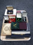 A tray of assorted fashion and costume jewellery, Sekonda & Timex watches,