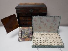 A Japanese lacquered table casket and a Mahjong set