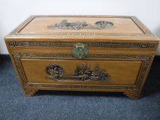 An oriental camphor wood box