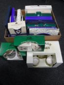 A box of assorted Ringtons plates, Ringtons heritage tea set,