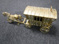 A brass horse and carriage