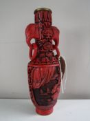 A Chinese cinnabar type vase,