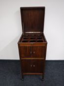 A mahogany gramophone cabinet