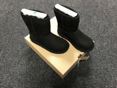 A pair of lady's classic two Ugg boots, black, size UK 3,