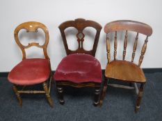 Three antique dining chairs