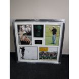 A framed Darren Clark sporting montage with signed cap