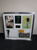 A framed Darren Clark sporting montage with signed cap
