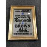 A gilt framed mirror - Newcastle Brown Ale advertising