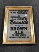 A gilt framed mirror - Newcastle Brown Ale advertising