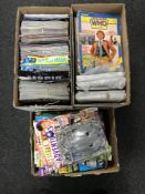Four boxes of Dr Who magazines