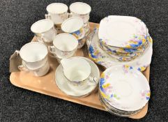 Forty pieces of Wellington pattern tea china
