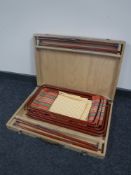 A mid 20th century folding picnic table with stool