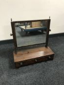 A George III mahogany dressing table mirror fitted three drawers