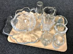 A tray of 20th century Danish glassware