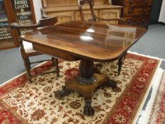 A William IV rosewood foldover tea table,