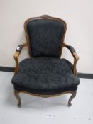 A Continental carved beech salon armchair,