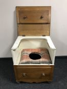 A Victorian ash commode chest