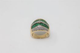 An emerald and diamond ring,