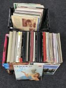 A box and a crate of vinyl LP records - classical