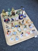 A tray of Wade collector's figures including Goldilocks and The Three Bears, Captain Hook,