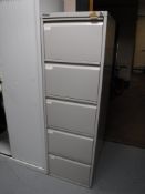 A Bisley five drawer filing cabinet