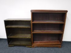 A set of twentieth century mahogany open bookshelves,