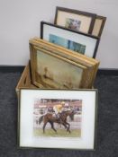 A box of two gilt framed oils,