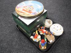 A tray of Bradford Exchange collector's plates, Wade porcelain incense burner,