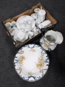 A box of Japanese Diane porcelain dinner ware,