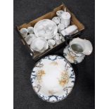 A box of Japanese Diane porcelain dinner ware,