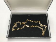 A 9ct gold flat linked necklace, 13.0g.