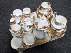 Approximately fifty-eight pieces of Royal Albert Old Country Roses pattern tea china