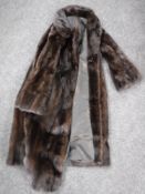 A full length mink fur coat