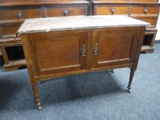 A Victorian mahogany marble top wash stand